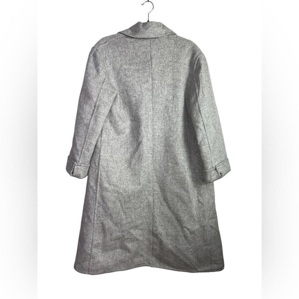Blossom H Company l Light Gray Open Front Long Wool Coat Large - Picture 2 of 9
